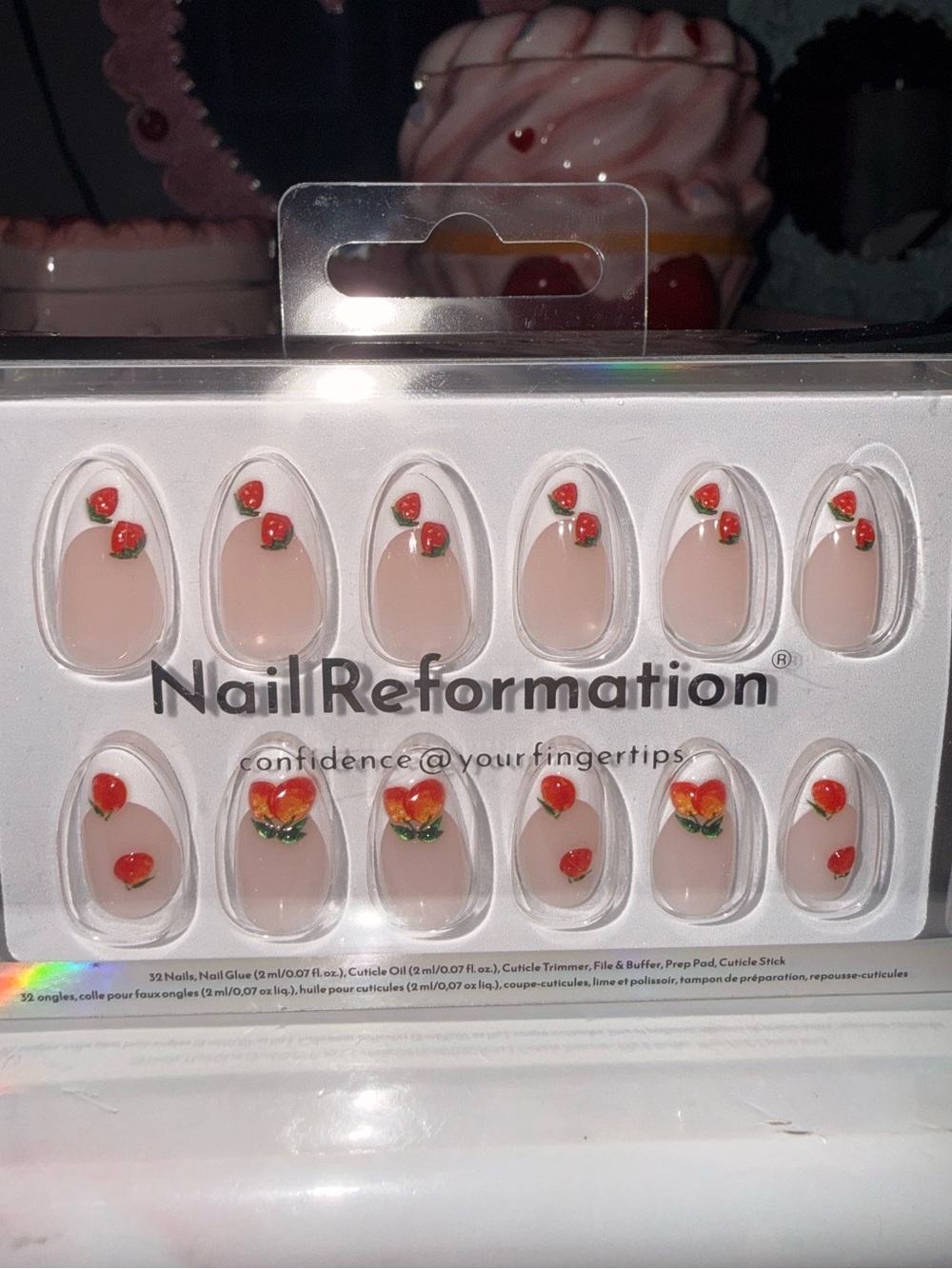 Nail Reformation Strawberry French Tip Press On